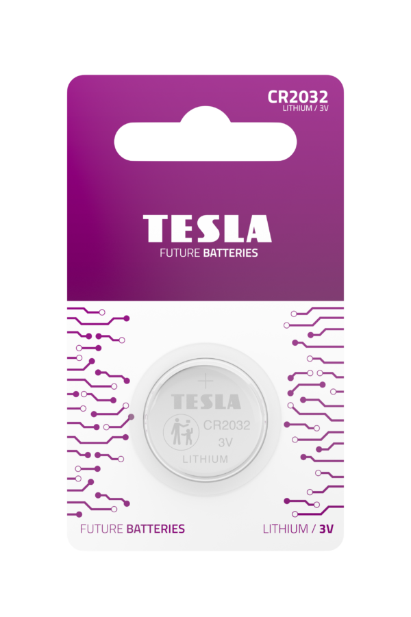 Tesla CR2032 blister 1pc front transparent 1