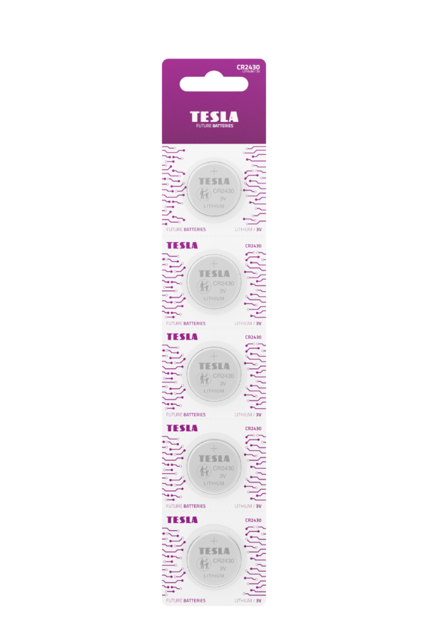 Tesla CR2430 blister 5pc front transparent 1