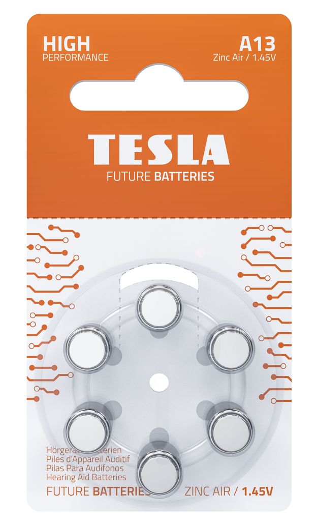 Tesla Sluchadlove Baterie zepredu A13